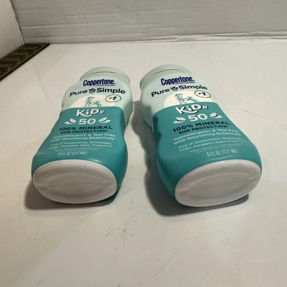Qty Of 2 Coppertone Pure and Simple Kids‎ Hypoallergenic Sunscreen SPF 50